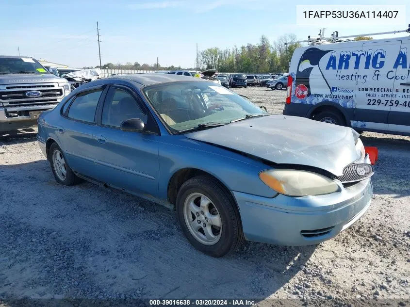 2006 Ford Taurus Se VIN: 1FAFP53U36A114407 Lot: 39016638