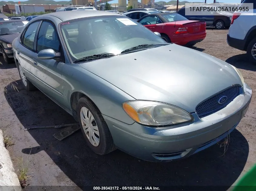 2006 Ford Taurus Sel VIN: 1FAFP56U36A166955 Lot: 39343172