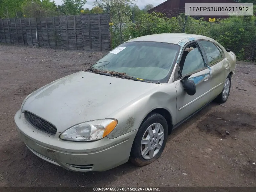 2006 Ford Taurus Se VIN: 1FAFP53U86A211912 Lot: 39416583