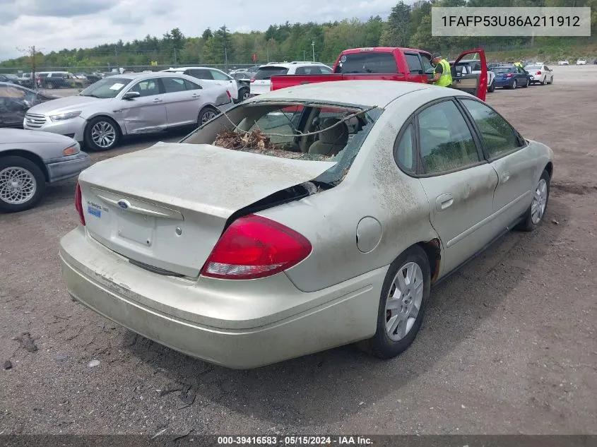 2006 Ford Taurus Se VIN: 1FAFP53U86A211912 Lot: 39416583