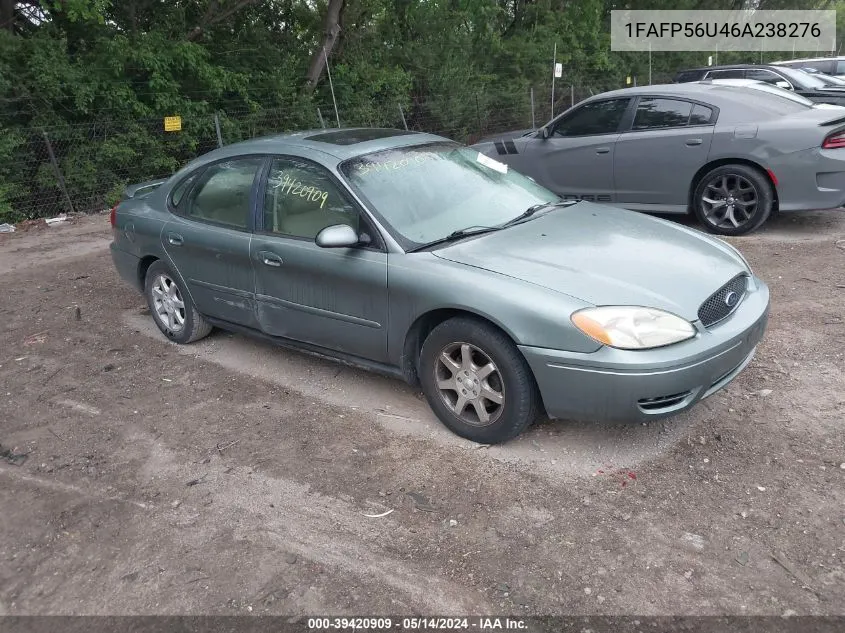 2006 Ford Taurus Sel VIN: 1FAFP56U46A238276 Lot: 39420909