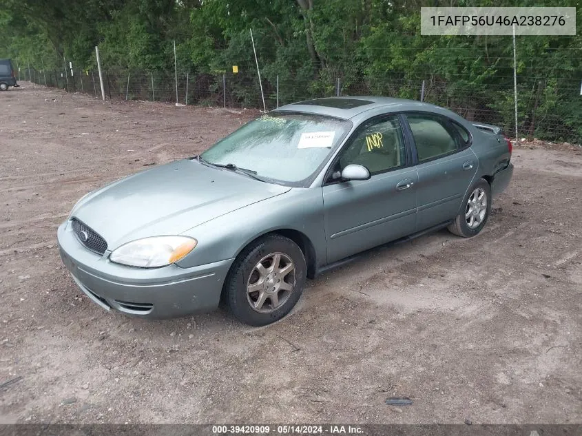 2006 Ford Taurus Sel VIN: 1FAFP56U46A238276 Lot: 39420909