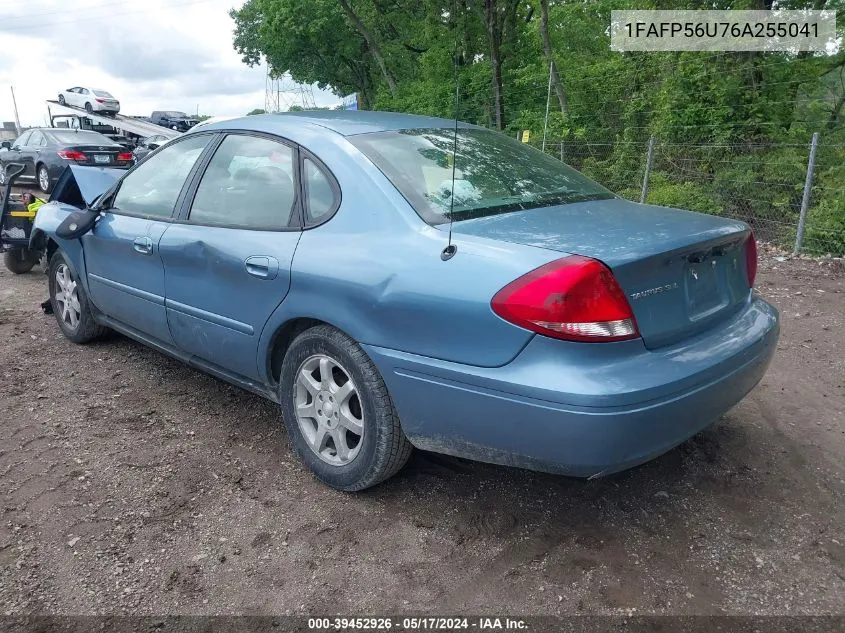 2006 Ford Taurus Sel VIN: 1FAFP56U76A255041 Lot: 39452926