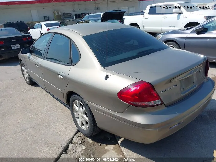 2006 Ford Taurus Sel VIN: 1FAFP56U26A205454 Lot: 40050400