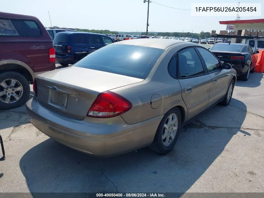 2006 Ford Taurus Sel VIN: 1FAFP56U26A205454 Lot: 40050400