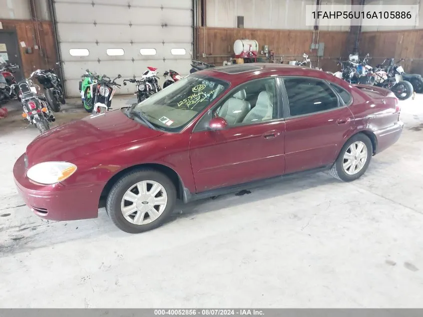 2006 Ford Taurus Sel VIN: 1FAHP56U16A105886 Lot: 40052856