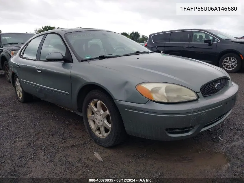 2006 Ford Taurus Sel VIN: 1FAFP56U06A146680 Lot: 40070835