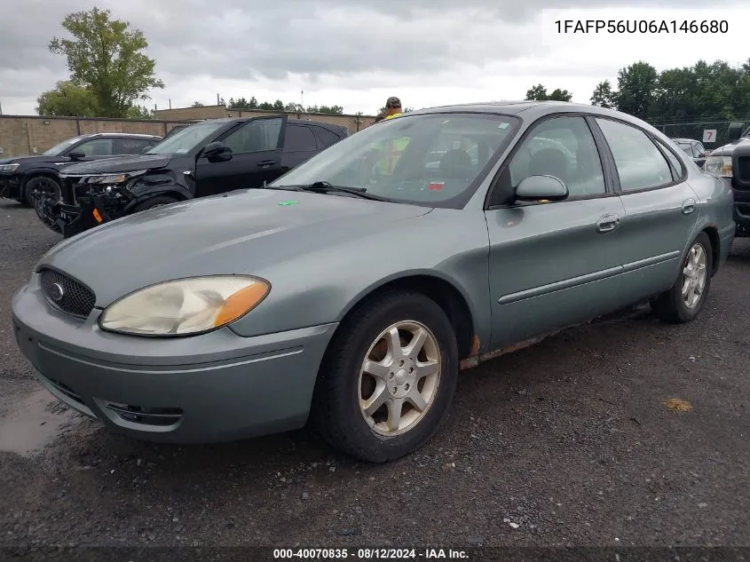 2006 Ford Taurus Sel VIN: 1FAFP56U06A146680 Lot: 40070835