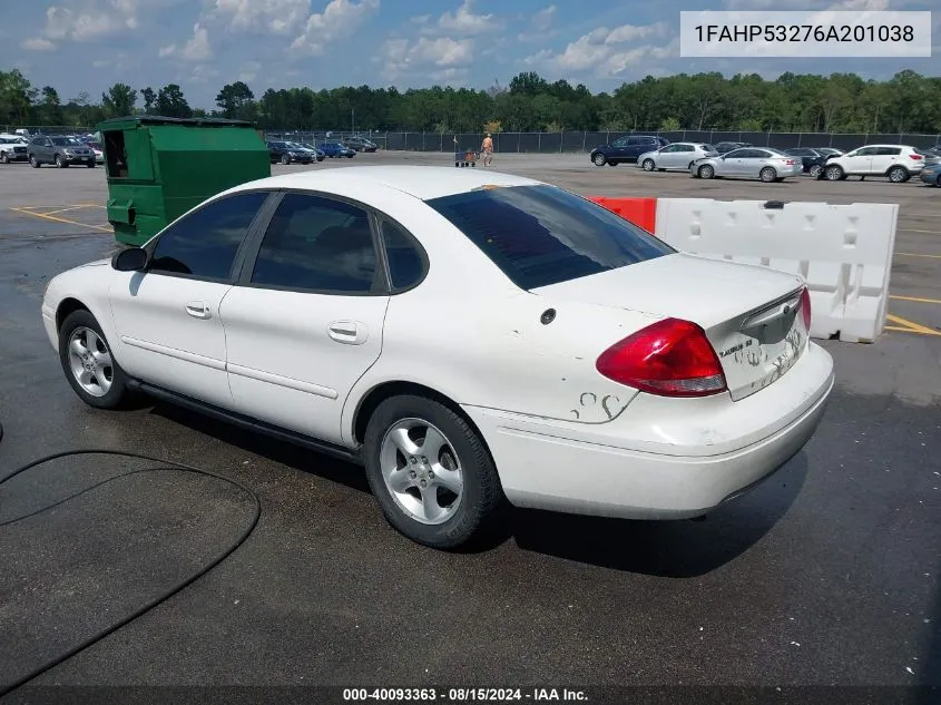 2006 Ford Taurus Se VIN: 1FAHP53276A201038 Lot: 40093363