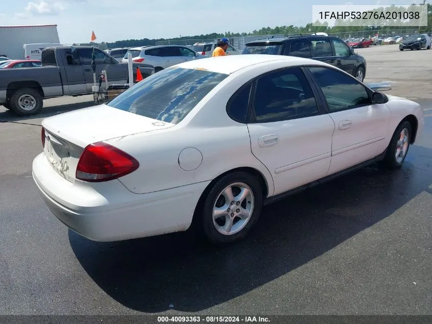 2006 Ford Taurus Se VIN: 1FAHP53276A201038 Lot: 40093363