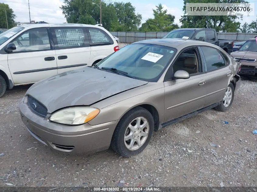 2006 Ford Taurus Sel VIN: 1FAFP56UX6A246706 Lot: 40136302