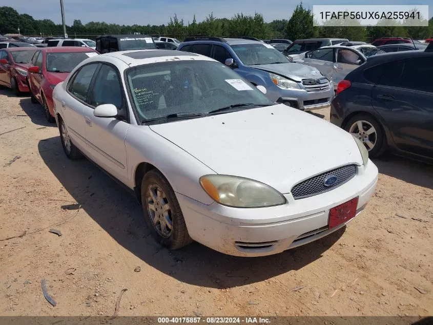 2006 Ford Taurus Sel VIN: 1FAFP56UX6A255941 Lot: 40175857