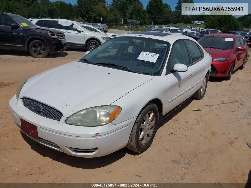 2006 Ford Taurus Sel VIN: 1FAFP56UX6A255941 Lot: 40175857