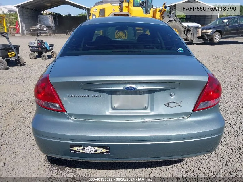 2006 Ford Taurus Sel VIN: 1FAFP56U76A113790 Lot: 40195322