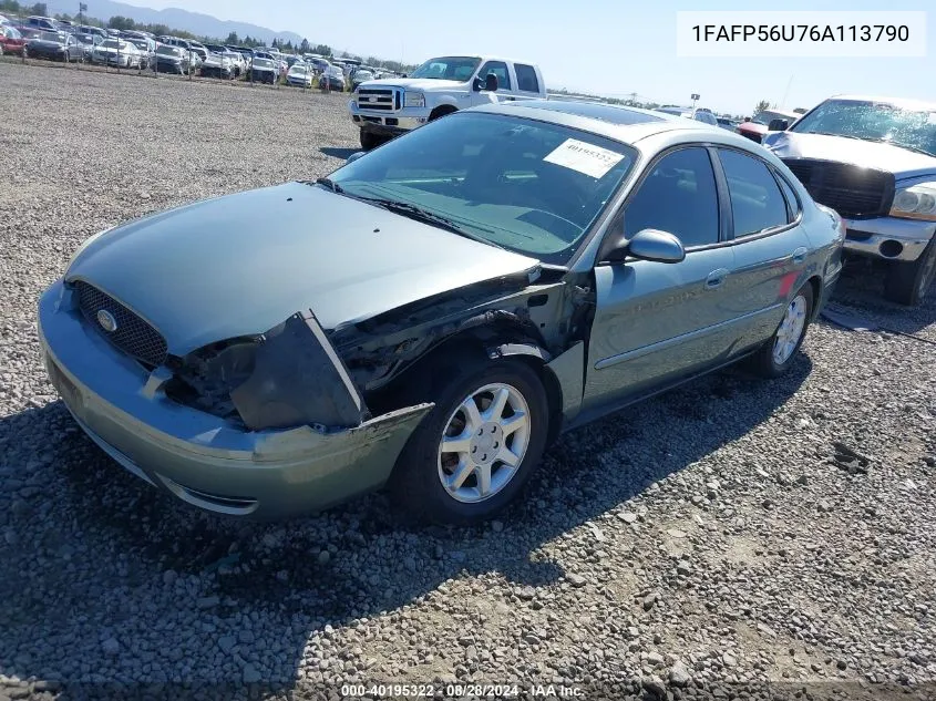 2006 Ford Taurus Sel VIN: 1FAFP56U76A113790 Lot: 40195322