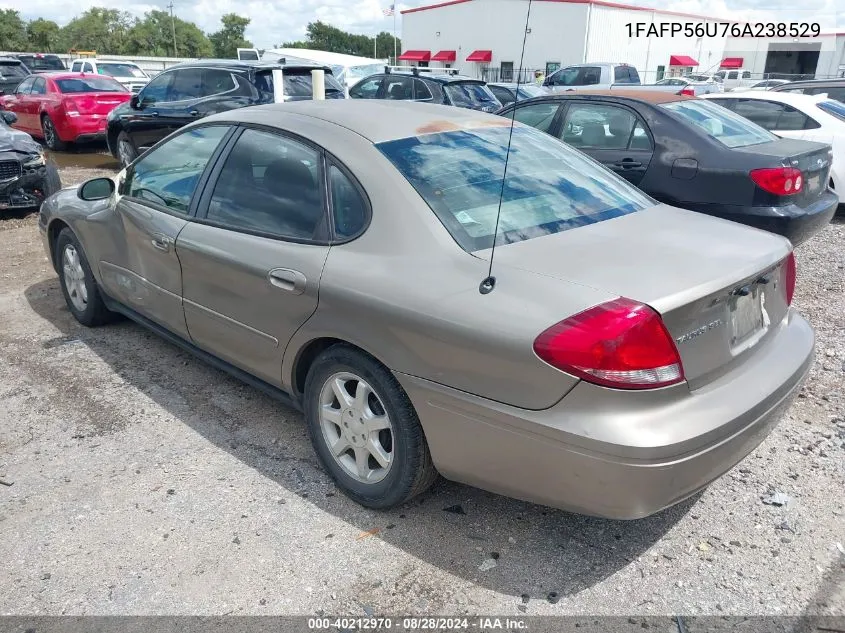 2006 Ford Taurus Sel VIN: 1FAFP56U76A238529 Lot: 40212970