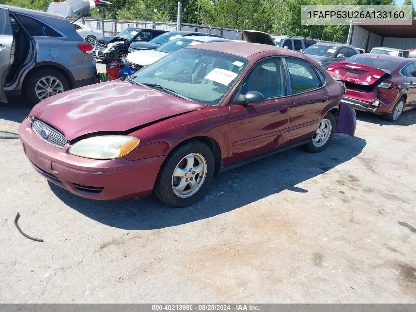 2006 Ford Taurus Se VIN: 1FAFP53U26A133160 Lot: 40213980