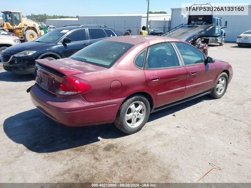 2006 Ford Taurus Se VIN: 1FAFP53U26A133160 Lot: 40213980