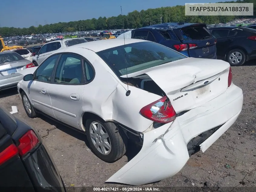 2006 Ford Taurus Se VIN: 1FAFP53U76A188378 Lot: 40217421