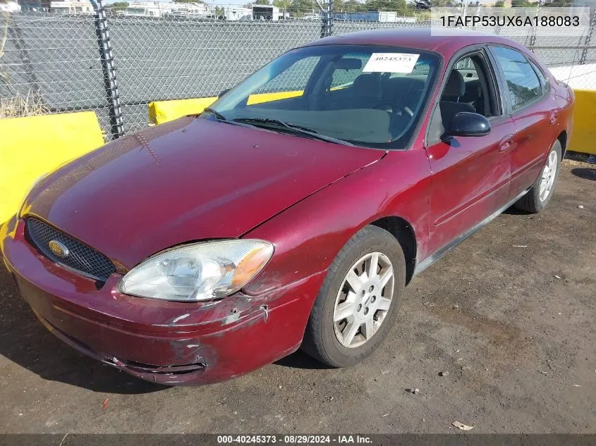 2006 Ford Taurus Se VIN: 1FAFP53UX6A188083 Lot: 40464114