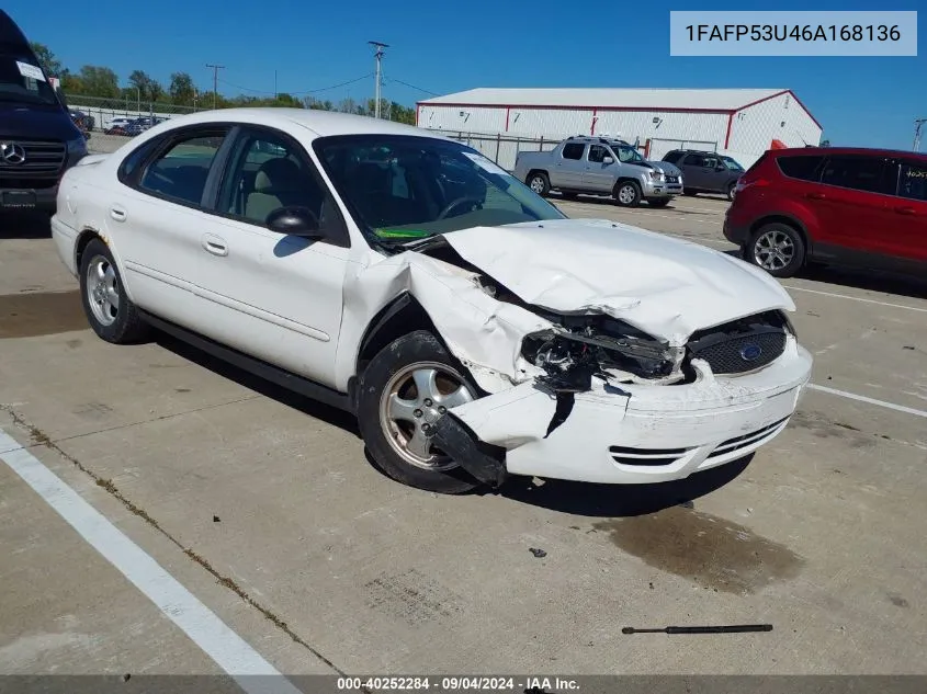 2006 Ford Taurus Se VIN: 1FAFP53U46A168136 Lot: 40252284