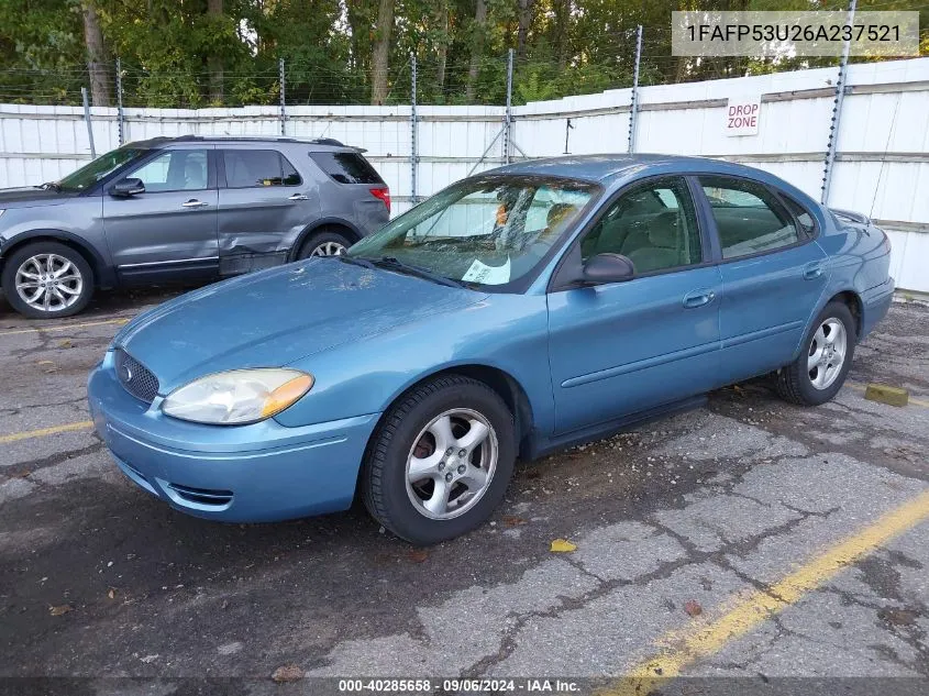 2006 Ford Taurus Se VIN: 1FAFP53U26A237521 Lot: 40285658