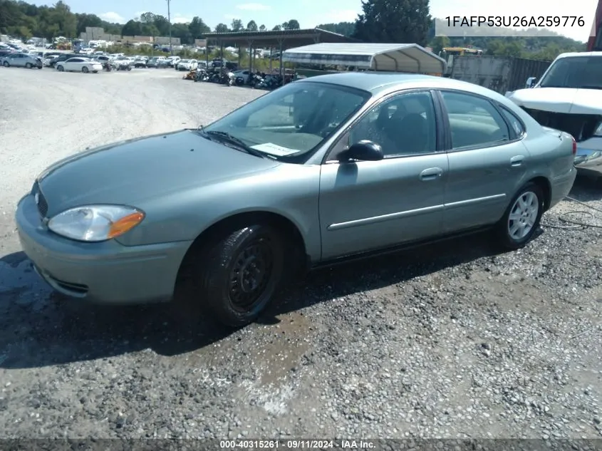 2006 Ford Taurus Se VIN: 1FAFP53U26A259776 Lot: 40315261