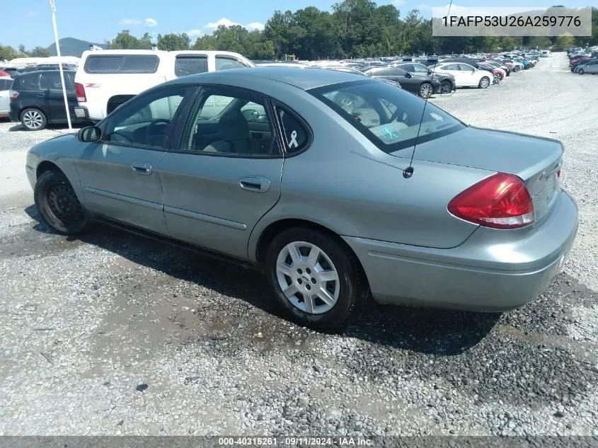 2006 Ford Taurus Se VIN: 1FAFP53U26A259776 Lot: 40315261