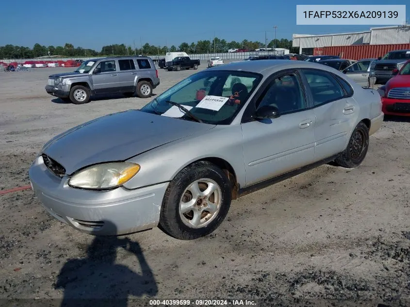 2006 Ford Taurus Se VIN: 1FAFP532X6A209139 Lot: 40399599