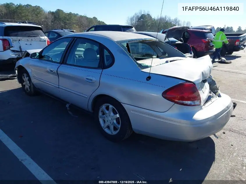 1FAFP56U46A119840 2006 Ford Taurus Sel
