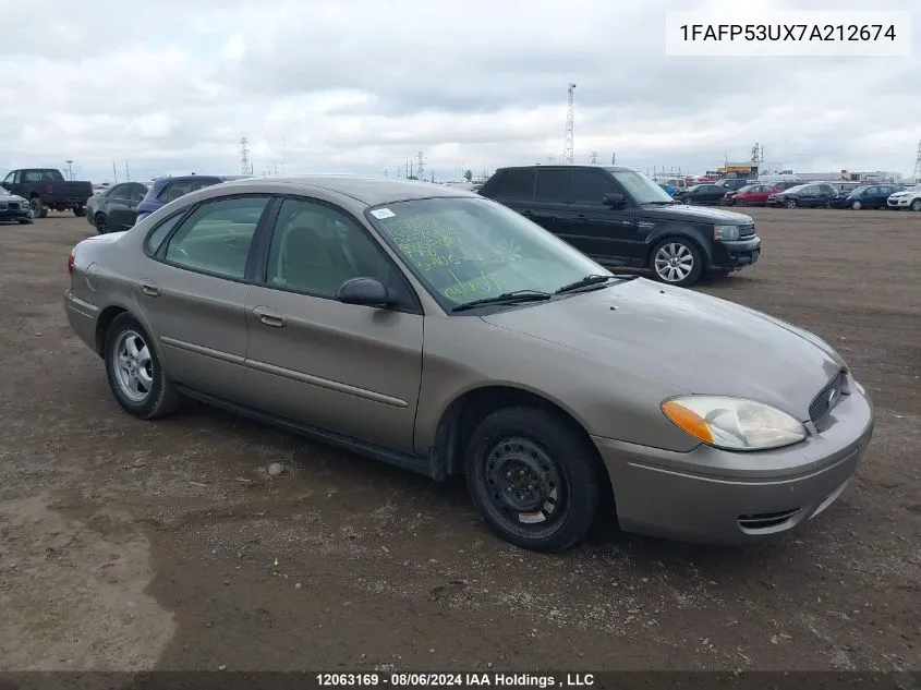 2007 Ford Taurus Se VIN: 1FAFP53UX7A212674 Lot: 12063169