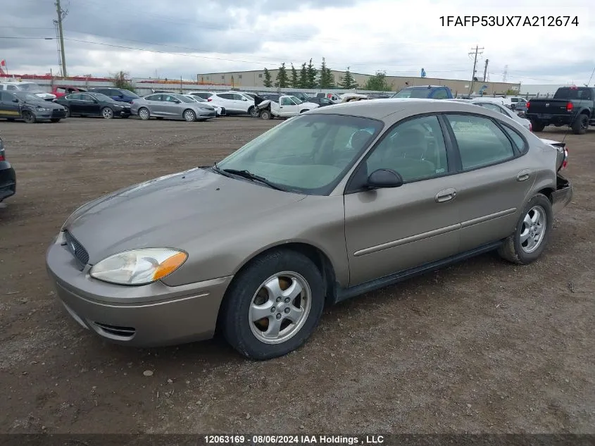 2007 Ford Taurus Se VIN: 1FAFP53UX7A212674 Lot: 12063169