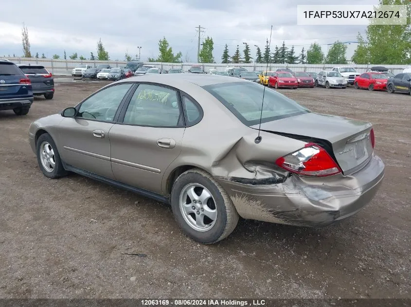 2007 Ford Taurus Se VIN: 1FAFP53UX7A212674 Lot: 12063169