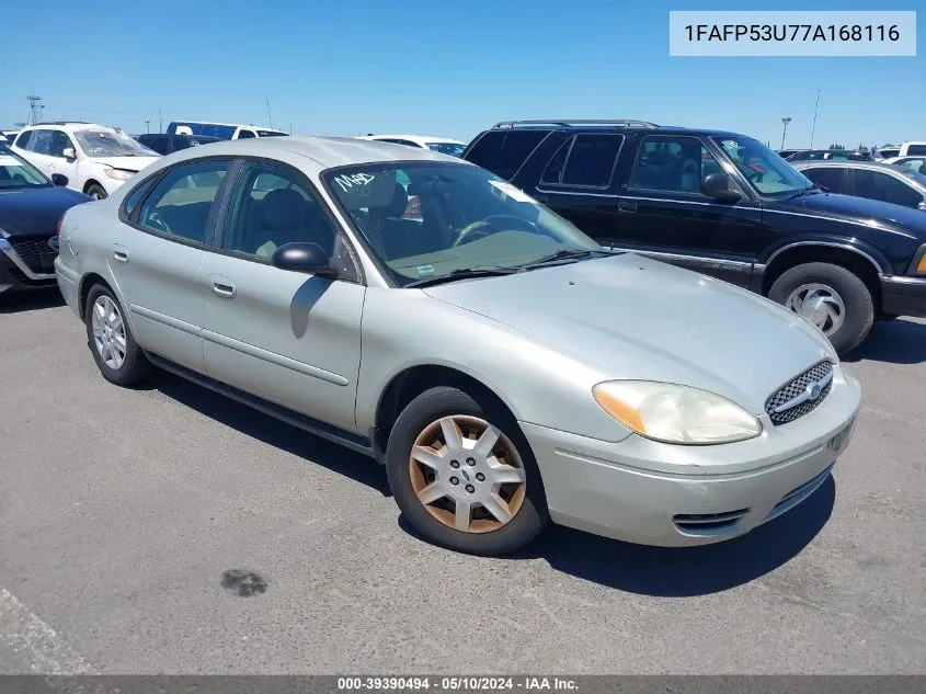 2007 Ford Taurus Se VIN: 1FAFP53U77A168116 Lot: 39390494