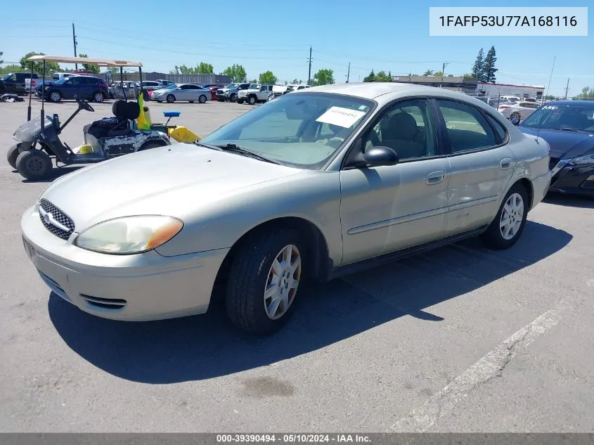 2007 Ford Taurus Se VIN: 1FAFP53U77A168116 Lot: 39390494