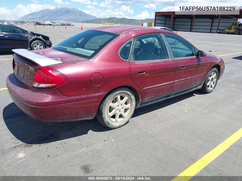 2007 Ford Taurus Sel VIN: 1FAFP56U57A188229 Lot: 39398073