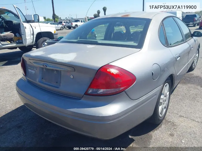 2007 Ford Taurus Se VIN: 1FAFP53UX7A119900 Lot: 39420779