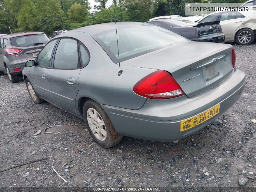 2007 Ford Taurus Se VIN: 1FAFP53U07A158589 Lot: 39927860