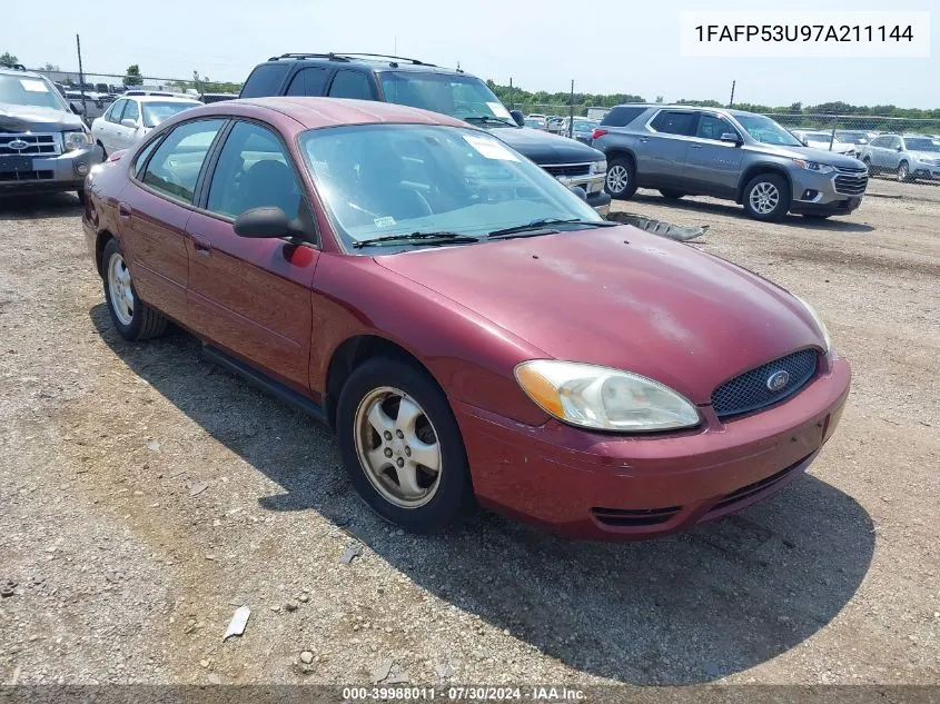 2007 Ford Taurus Se VIN: 1FAFP53U97A211144 Lot: 39988011