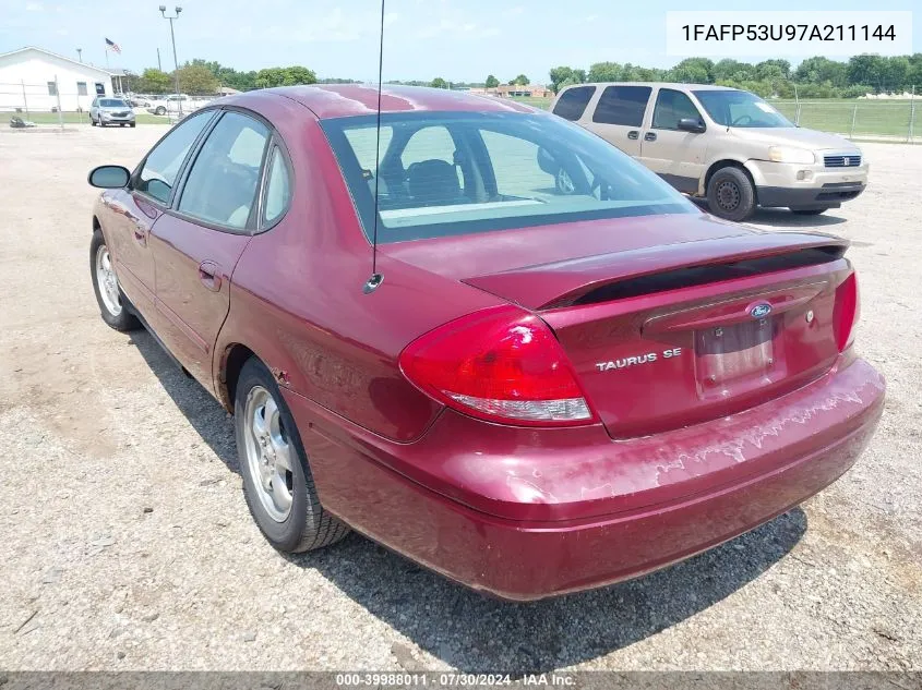 2007 Ford Taurus Se VIN: 1FAFP53U97A211144 Lot: 39988011