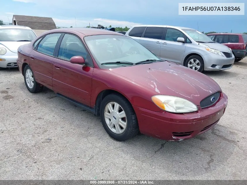 1FAHP56U07A138346 2007 Ford Taurus Sel