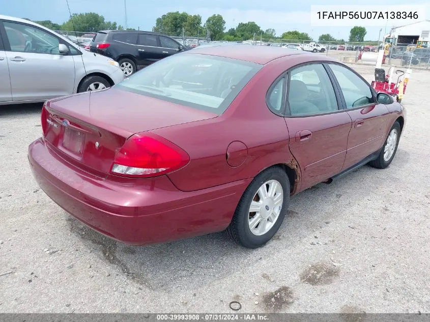 1FAHP56U07A138346 2007 Ford Taurus Sel