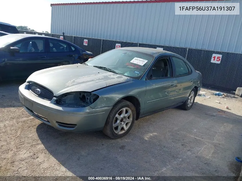 2007 Ford Taurus Sel VIN: 1FAFP56U37A191307 Lot: 40036916