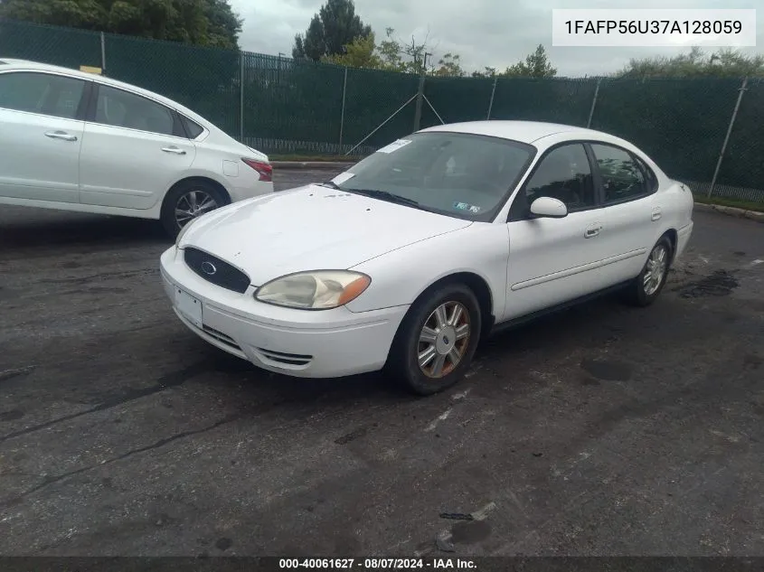 2007 Ford Taurus Sel VIN: 1FAFP56U37A128059 Lot: 40061627