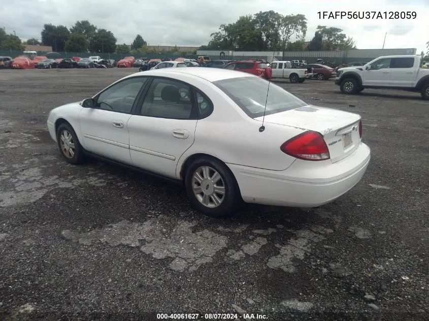 2007 Ford Taurus Sel VIN: 1FAFP56U37A128059 Lot: 40061627