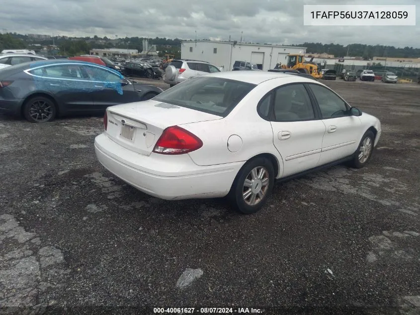 2007 Ford Taurus Sel VIN: 1FAFP56U37A128059 Lot: 40061627