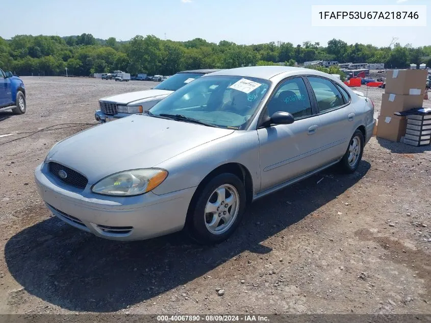 2007 Ford Taurus Se VIN: 1FAFP53U67A218746 Lot: 40067890