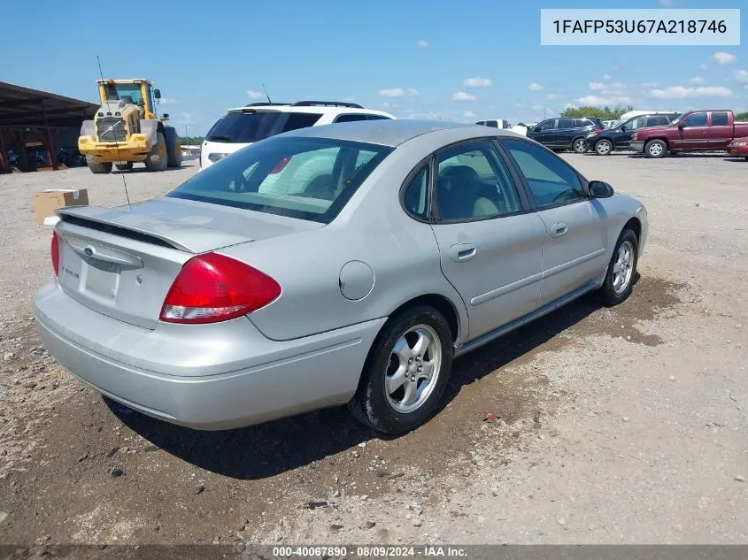 1FAFP53U67A218746 2007 Ford Taurus Se