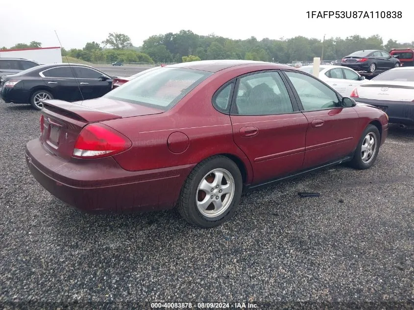 1FAFP53U87A110838 2007 Ford Taurus Se