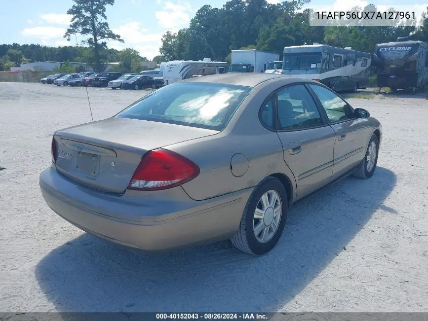 2007 Ford Taurus Sel VIN: 1FAFP56UX7A127961 Lot: 40152043